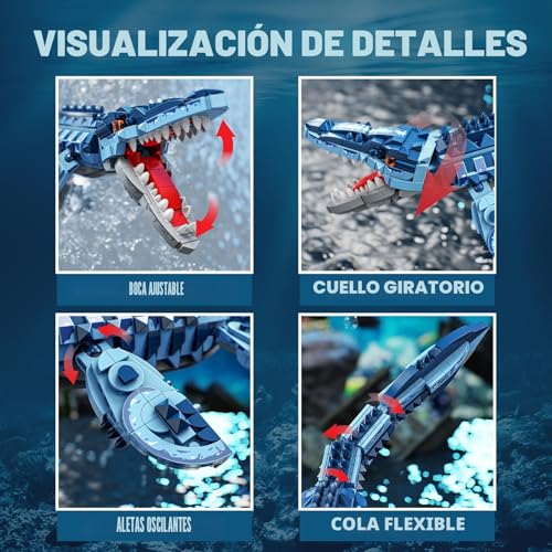 TYCOLE Mosasaurus Dinosaurios Juguetes 805 Piezas, Dinosaurio Juego de Construcción, Regalo para Niños y Niñas 7+, Halloween, Navidad y Cumpleaños