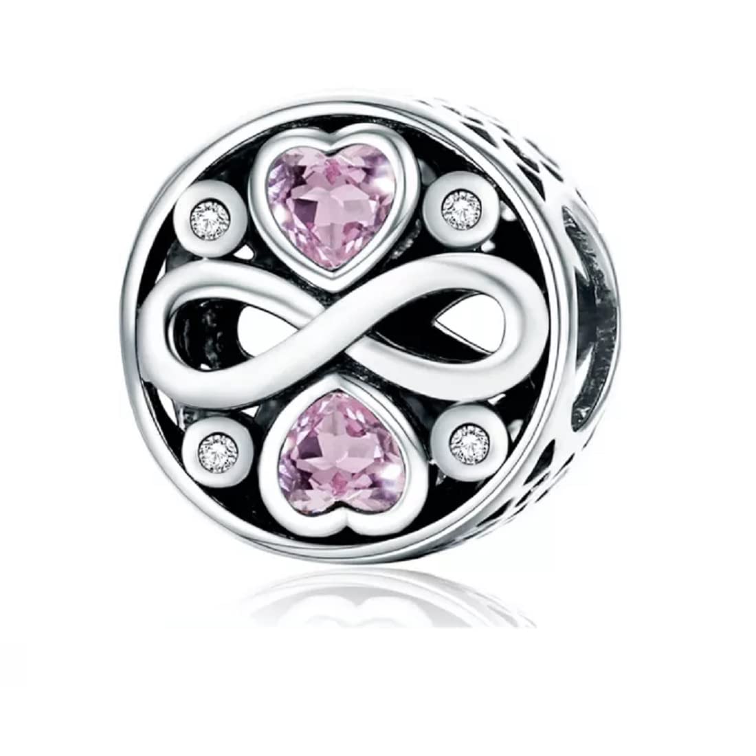 FeatherWish Infinity Love Heart Forever Family Friend Bead Charm 925 Sterling Silver Fits And Compatible With Pandora Bracelets Gift For Friend Wife Girlfriend Daughter Mum Sister