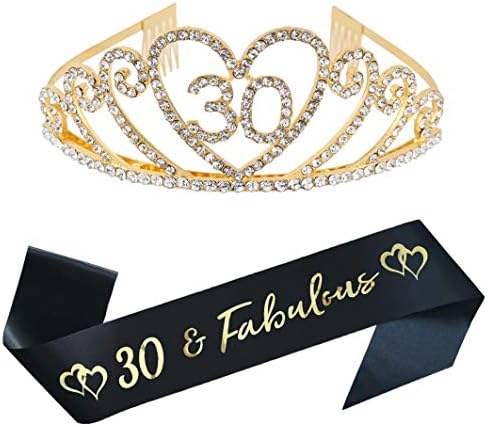 30歳の誕生日パーティー用品 30歳の誕生日 ティアラとサッシュキット
