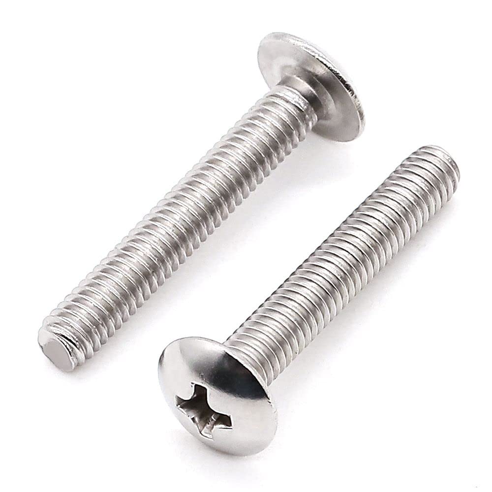 M5-0.8 x 20mm (40 pcs) Truss Head Machine Screws, 304 Stainless Steel 18/30, Full Thread, TV Screws, Connection Bolts, Mushroom Head, Low Profile