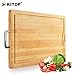 Large & Extra-Thick Bamboo Cutting Boards For Kitchen with Juice Groove-VUMM Organic Heavy Duty Chopping Board for Meat/Vegetables Fruits Serving Tray, Butcher Block, Carving Board, BPA Free