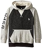 U.S. Polo Assn. Big Boys' French Terry Hooded Pullover, Black, 14/16