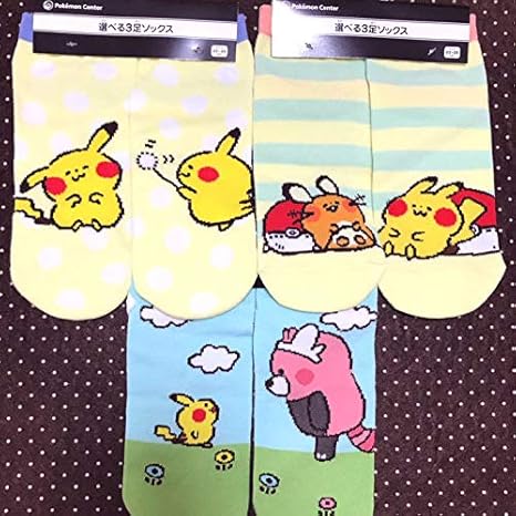 Amazon Co Jp カナヘイ ゆるっと ピカチュウ デデンネ キテルグマ 靴下 ソックス ポケモン ホビー