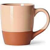 Smilatte 20 OZ Large Coffee Mug, Nice Ceramic Boss Tea Cup with Big Handle for Dad Men Women, Unique Style For Any Kitchen, Pink-Brown