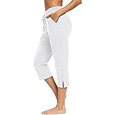 LEXISLOVE Capris for Women Casual Summer Wide Leg Crop Pants Loose Comfy Drawstring Yoga Jogger Capri Pants with Pockets