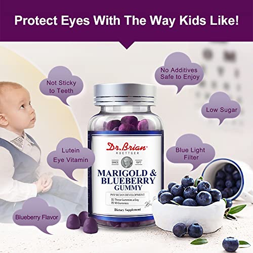 Dr.Brian Eye Vitamins Supplements Lutein Gummies Kids Adults for Eye