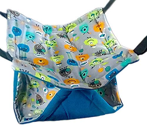 Hanging Cage Double Hammock - 3 Layers - Rat Hammock - Sugar Glider Hammock - Ferret Hammock - Cage Toy - Monsters - Thumbnail 5