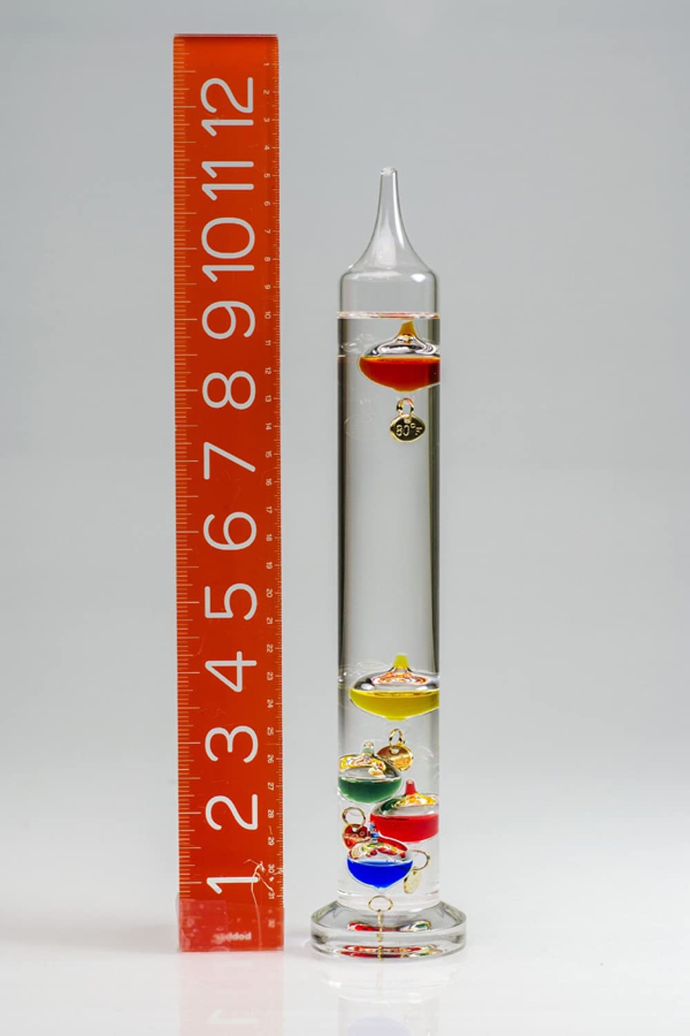 H-B DURAC Galileo Thermometer; 64 to 80F, 5 Spheres, 280mm (B62000-0800)