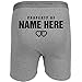 Personalized Property of Mens Undies: Hanes Heather Grey Boxer Brief Underwear