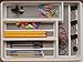 KD Organizers Kitchen Silverware Drawer Organizer with Angled Dividers: Large Plastic Storage Tray with Slanted Inserts for Utensils, Bathroom Accessories or Office Supplies