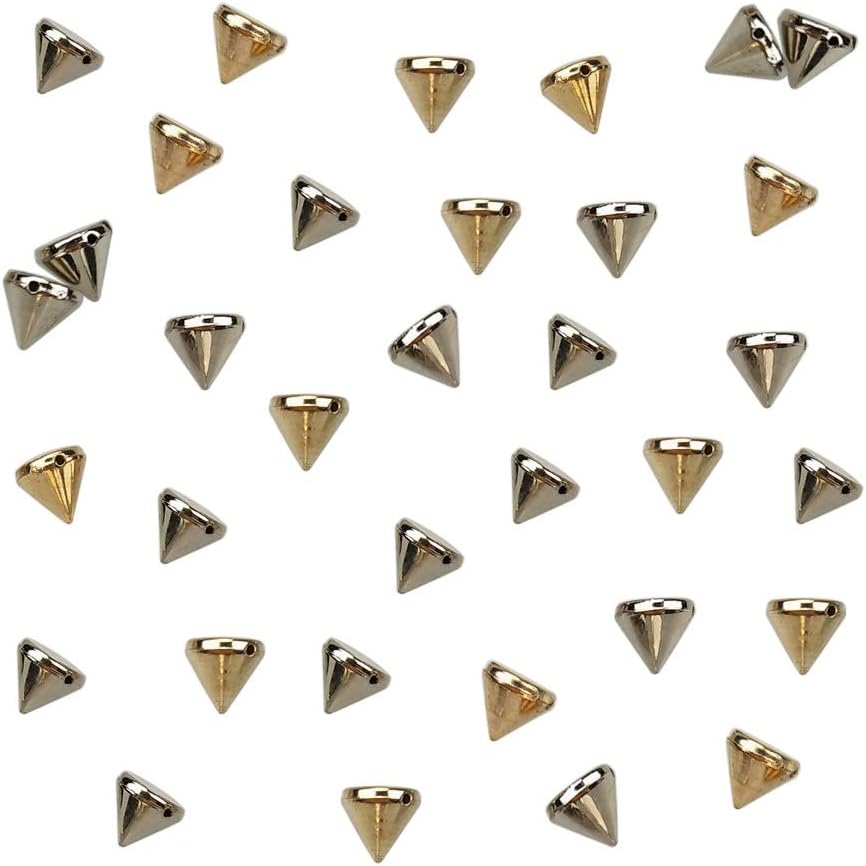 200PCS Silver and Gold Acrylic Bullet Cone Spike Studs Bead, Sew On, Glue On, Stick On by CSPRING: Arts, Crafts & Sewing