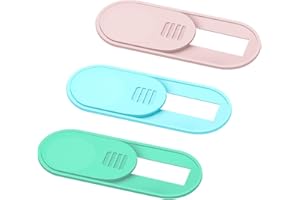 HKDGYHON Webcam Cover Slide, Ultra Thin Phone Camera Cover, Camera Cover Blocker for Macbook, iMac, Laptop, Desktop, Pc, iPad, iPhone, Smartphone Protect Your Visual Privacy Security (Pink/Blue/Green-3 Pack)