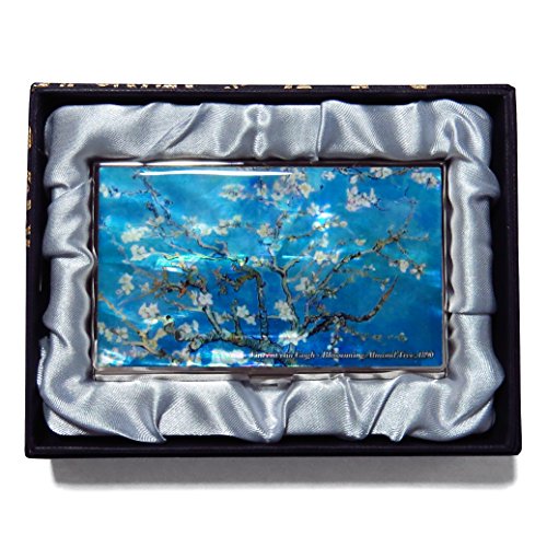 Van-Gogh-Almond-Blossom-Business-Card-Case-Id-Holder-Metal-Wallet-Mother-of-Pearl