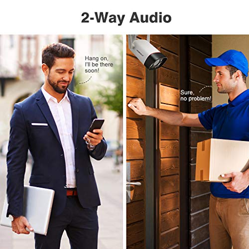 floureon Dual Light IP Wireless Bullet Security Camera 1080P Motion Detection IR Night Vision WiFi 2-Way Audio IP66 for Outdoor Security - Thumbnail 2