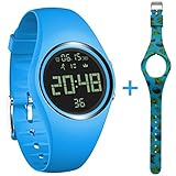 feifuns Fitness Tracker Smart Watch Non-Bluetooth Pedometer Bracelet Smart Sport Bracelet with Timer Step Calories Counter Distance Time/Date Vibration Alarm for Walking Kids Women Men (Sky Blue+Band)