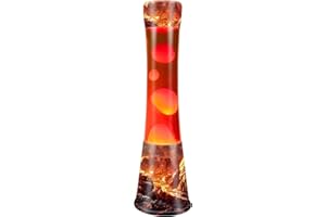 BAOYIKU Night Light for Adults Kids, 16inches Volcano Lamp with Orange Liquid Red Wax Motion Lamp Cool Table Lamp Home Bedroom Office Decoration Lighting Birthday Christmas Holiday Gifts