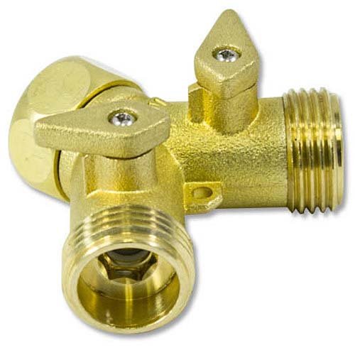 Brass Garden Hose Thread Inlet with 2 Thread Outlets