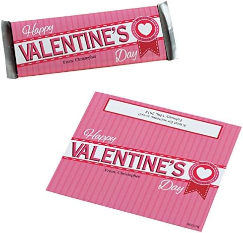 Fox Valley Traders Personalized Candy Bar Wrappers Valentine's Day Set of 24