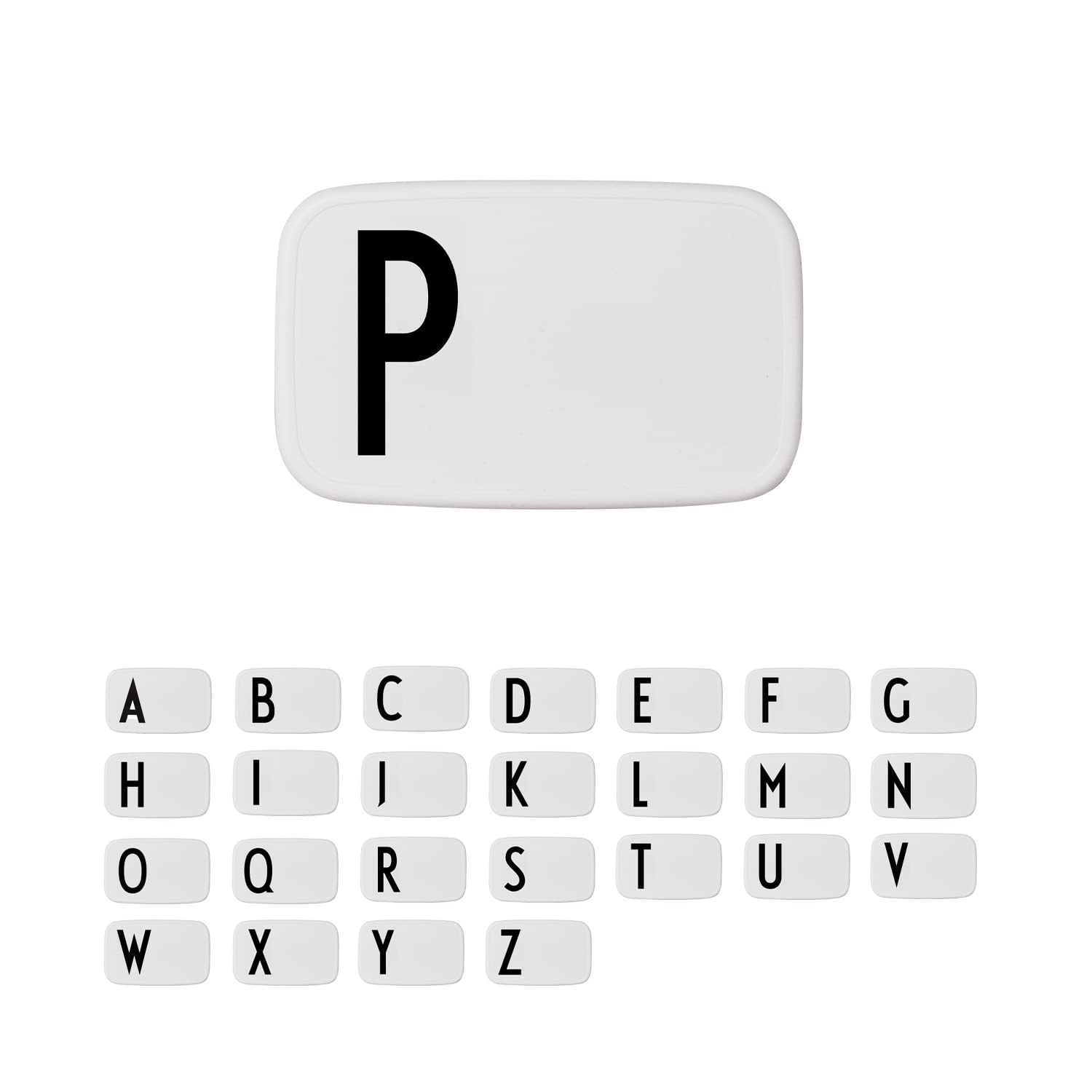 Design Letters Personal Lunch Box White | Personalised Food Storage Container for Men, Women, Girls and Boys | White Lunch/Food Box for Travel | Use as Sandwich Box | Dishwasher & Microwave Safe