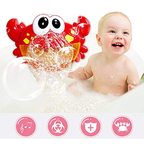 Gosear Bubble Machine, Bubble Blower, Bubble Maker Cute Funny Crab Shape Music Bubble Maker Machine Blower Toy with 12 Songs for Children Kids Baby Showers Bath Swimming Pool Bathtub - Thumbnail 4