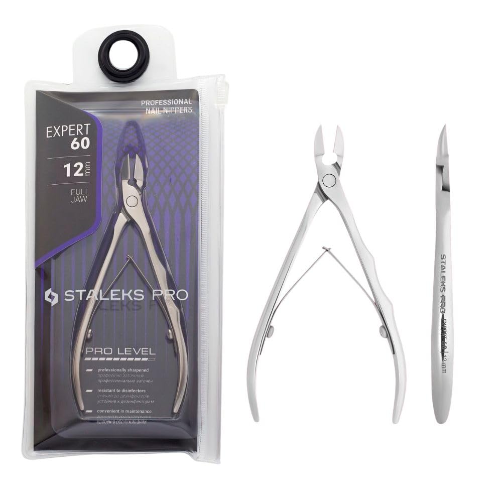 STALEKS PRO by Natury Nails Professional Nail Clippers 12 mm Special Pedicure Stainless Steel Expert 60-12, NE-60-12