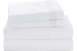 YIBEIZI White Full Size Bed Sheet Sets-Deep Pocket Fitted Sheet & Pillowcase Sets-4 Piece Soft Cooling Microfiber Bedsheets for Double Bed