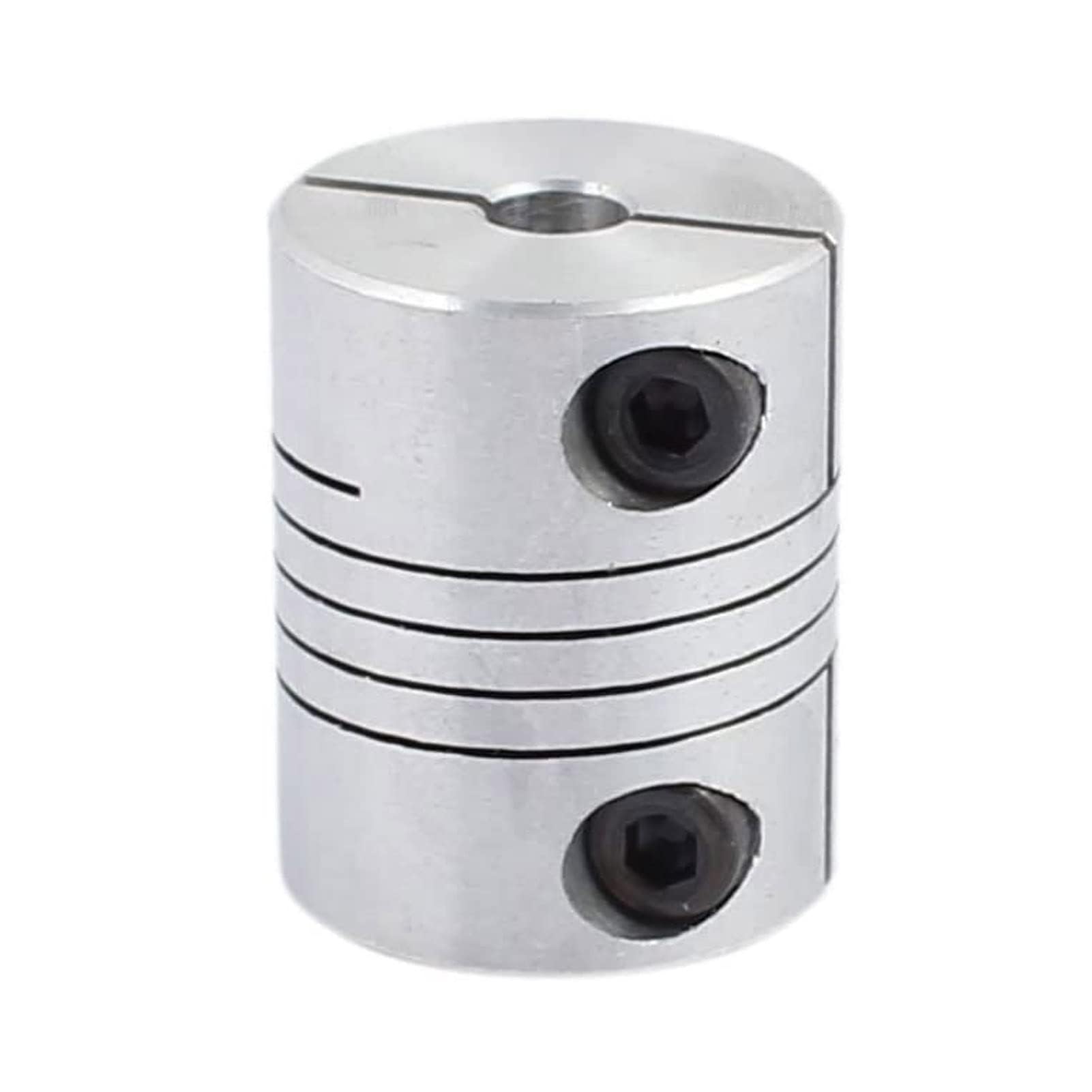 TA-VIGOR Shaft Coupling Flexible Coupler 5mm to 6.35mm Motor Connector Joint D25mm x L20mm Aluminum Alloy Silver Stepper Motor Coupler Joint Connector