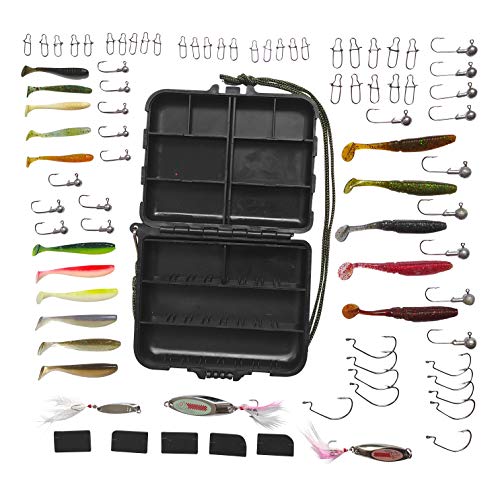 SANDAFishing Barsch & Forelle Gummifische 4cm 5cm 7cm Jigköpfe 1g 2g 3,5g 5g - Raubfisch Köder Box Angelzubehör Spinner…