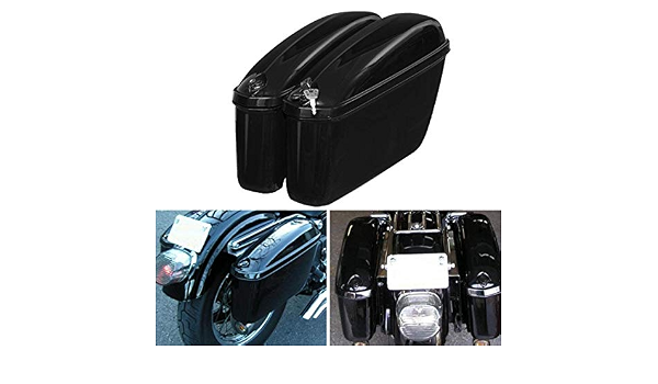 VISTARIC Bolsas de Sillãn rÃgidas Laterales para Motocicletas Negras de 22L  Maletas con Soporte para Honda/Harley Touring : Amazon.es: Coche y moto