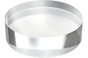 CiaoHER 2in Thickness 6in Diameter Acrylic Disc Display Block Clear Polished Round Pedestal Stand Riser 6" x 2", 1 Pack