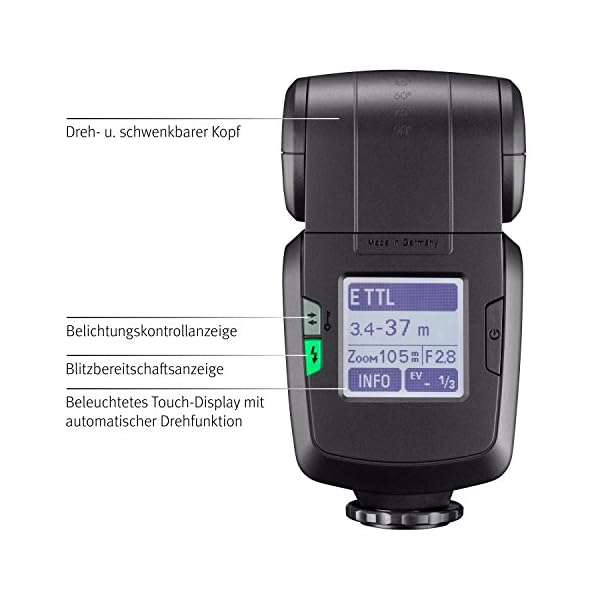 Metz mecablitz 52 AF-1 für Sony Multi Interface Kameras (DSLR und CSC) | Top Blitzgerät mit ADI-TTL, Leitzahl 52, HSS… – Bild 5