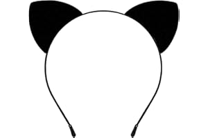 PARMA77 Cat Ears Headband, Black Cat Ears Cat Costumes for Adult Women Girls Fancy Cosplay Dress up, Black Cat Halloween Costume Accessories for Women and Girls