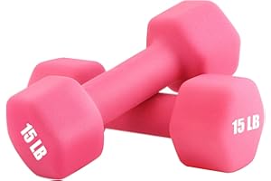 Portzon Weights Dumbbells 10 Colors Options Compatible with Set of 2 Neoprene Dumbbells Set,1-15 LB, Anti-Slip, Anti-roll, Hex Shape for Shoulder,Neck, and Hand Training for Seniors
