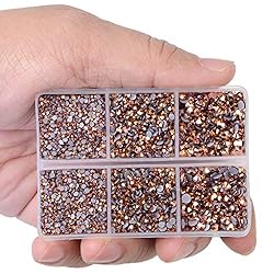 LPBeads 6400 Pieces Hotfix Rhinestones Rose Gold AB