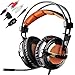SADES SA928 3.5mm Stereo Sound Over The Ear PC Gaming Headset with Microphone for PC/PS3/PS4/XBOX(BlackOrgane)