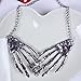 QIYUN.Z Punk Rock Gothic Men's Women's Unisex Skeleton Hands Vtg Chain Necklace