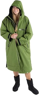 Dryrobe Advance Long Sleeve Waterproof Changing Robe Dark Green Black Small view 4