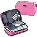 Homecube Pencil Case Large Capacity Storage Pen Bag Makeup Pouch Durable Students Stationery Case Two Layers with Dual Zippers- 8.86x5.5x3.15- Pink