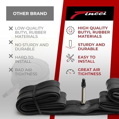 Fincci Pair of Inner Tubes 700x35-38c (35/40-622) - Presta Valve 48mm - 2 Piece High Strength Butyl Kit for Hybrid, City Bike and Trekking - Reliable and Easy to Fit