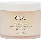 OUAI Scalp & Body Scrub, Melrose Place - Exfoliating Body Scrub with Sugar & Coconut Oil Blend for Smooth, Moisturized Skin - Gentle Scalp Exfoliator for Removing Product Build Up (8.8 Oz)