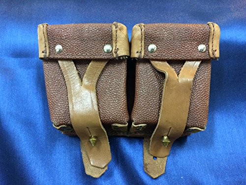 2 Pack Original Russian Military Surplus Mosin Nagant M38 M44 91/30 1891 91 30 7.62x54 Leather Ammo Pouches W/Free Rem Oil Wipe