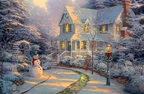 The Good Life Festive Snowman Winter Christmas Snow Scene Light up LED Canvas Picture 40cm x 30cm