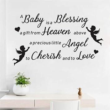 Pegatinas Decorativas Pared Cita Bendicion Del Bebe Palabras