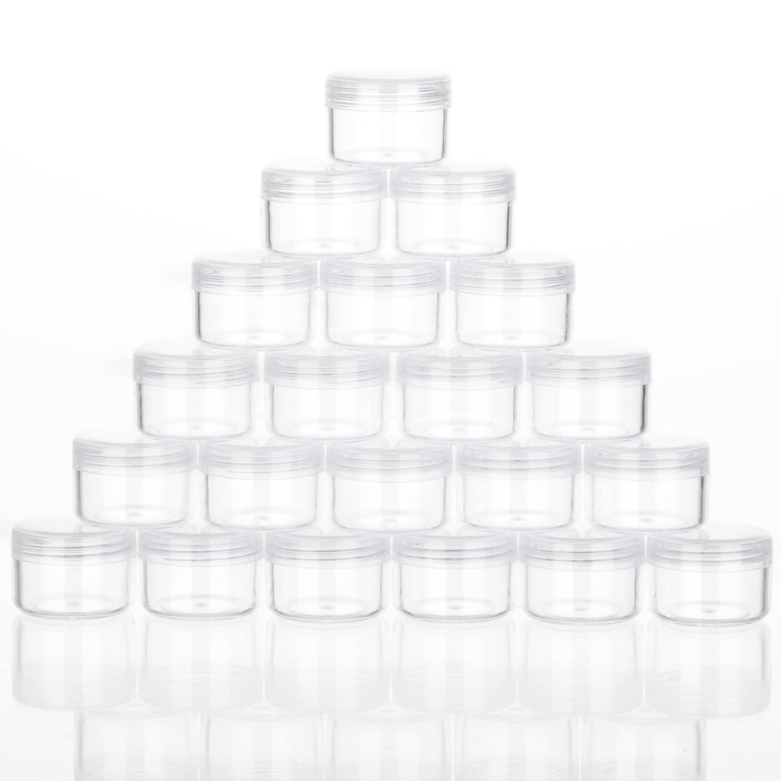 ZEJIA 5 Gram Cosmetic Sample Containers with Lids 25pcs Empty Small Makeup Jars Plastic BPA Free(Clear)