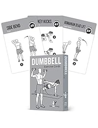 Tarjetas de ejercicio, mancuernas para el hogar, gimnasio, entrenamientos, fuerza, entrenamiento, construcción de músculos, guía de entrenamiento de cuerpo, rutinas, culturismo, entrenador personal, gran plástico impermeable, 3.5 x 5.0 in, tarjetas queman