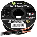 18AWG Speaker Wire, GearIT Pro Series 18 AWG Gauge Speaker Wire Cable (100 Feet / 30.48 Meters) Great Use for Home Theater Speakers and Car Speakers Black