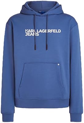 Herren Regular Logo Hoodie Verwaschenes Bundesblau L