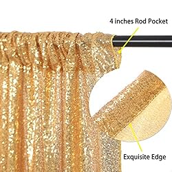B-COOL Gold Sequin Backdrop Curtain Gold Curtains 2