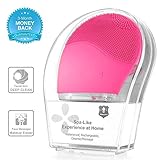 Sonic Face Cleanser, Opaceluuk Silicone Facial Cleansing and Massager Brush, Anti-Aging, and Reducing Acne.(Pink)