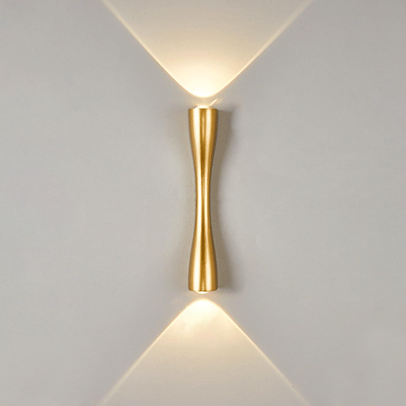 KRUIHAN Gold Wall Lights Indoor COB LED Up and Down Wall Sconce for Bedroom Bedside Living Room Hallway Kitchen,Warm Light LED Lighting,24CM